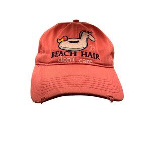 Simply Southern Beach Hair Don't Care Adjustable Pink Hat Inflatable Unicorn